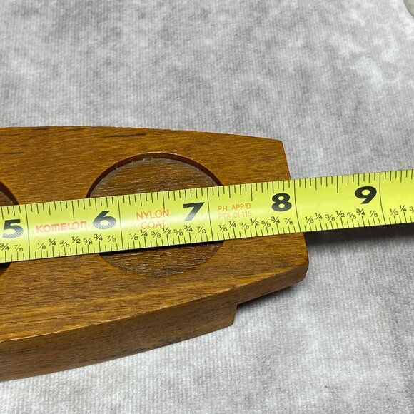 Vintage Selangor Pewter 4PC Salt & Pepper Shakers Mustard Pot on Teak Wood - Picture 12 of 15